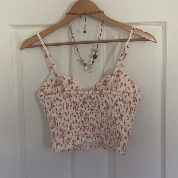 Forever 21 White Peachy Floral Bustier Crop Cami - Picture 6 of 7